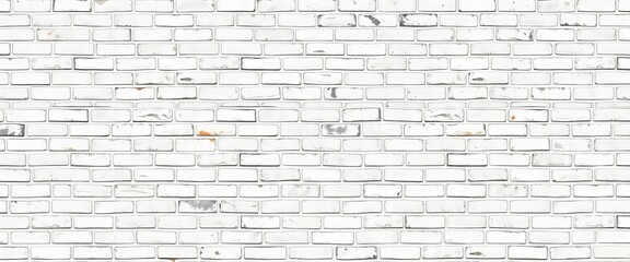 Seamless panorama of aged white brick tile wall texture , white, stone
