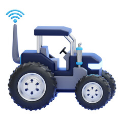 PNG 3D Smart Tractor Icon Isolated on a White Background