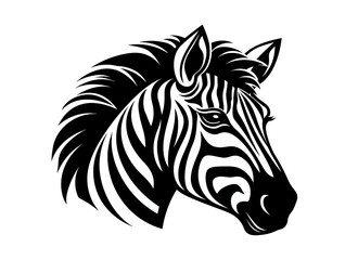 Black and white zebra head logo, white background