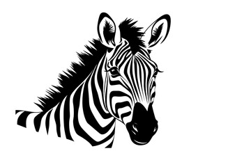 Zebra head logo illustration, white background