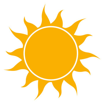Illustration soleil jaune, couleur d'&eacute;t&eacute;, inspiration dessin anim&eacute;e, fichier vectoriel