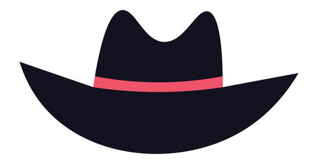 Cowboy hat featuring a striking red strip, isolated against a white background, embodying the essence of western culture, rodeo events, and the vibrant country music lifestyle