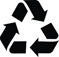 recycling icon. Editable fill colorful recycle logo symbol. Waste recycling innovation. Black Recycle design.  Reuse, ecofriendly environment and save the planet
