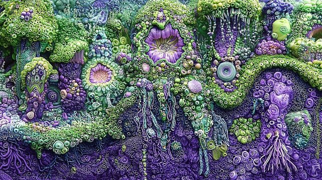 Anomalous Microbiome Landscape Rendered in Violet and Viridescent Tones