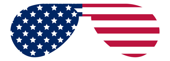 Stylish aviator sunglasses showcasing the United States flag, symbolizing patriotism and celebrating Independence Day with a fashionable touch