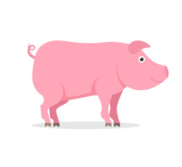 Cartoon farm animals vector. Cow, goat, chicken, pig, donkey, turkey, and horse. Cute domestic mammals and poultry illustration set. Rustic countryside icons isolated on white.

