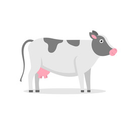 Vector cartoon farm animals set. Chicken, duck, pig, sheep, goat, cow, and donkey. Isolated rustic illustration for countryside design, farming icons, and domestic fauna.

