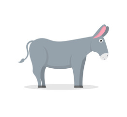 Cute farm animals vector. Goat, cow, pig, horse, turkey, chicken, and rabbit. Flat cartoon illustration of countryside mammals and birds. Rural zoo set isolated on white.

