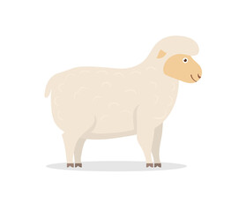 Vector cartoon farm animals set. Chicken, duck, pig, sheep, goat, cow, and donkey. Isolated rustic illustration for countryside design, farming icons, and domestic fauna.

