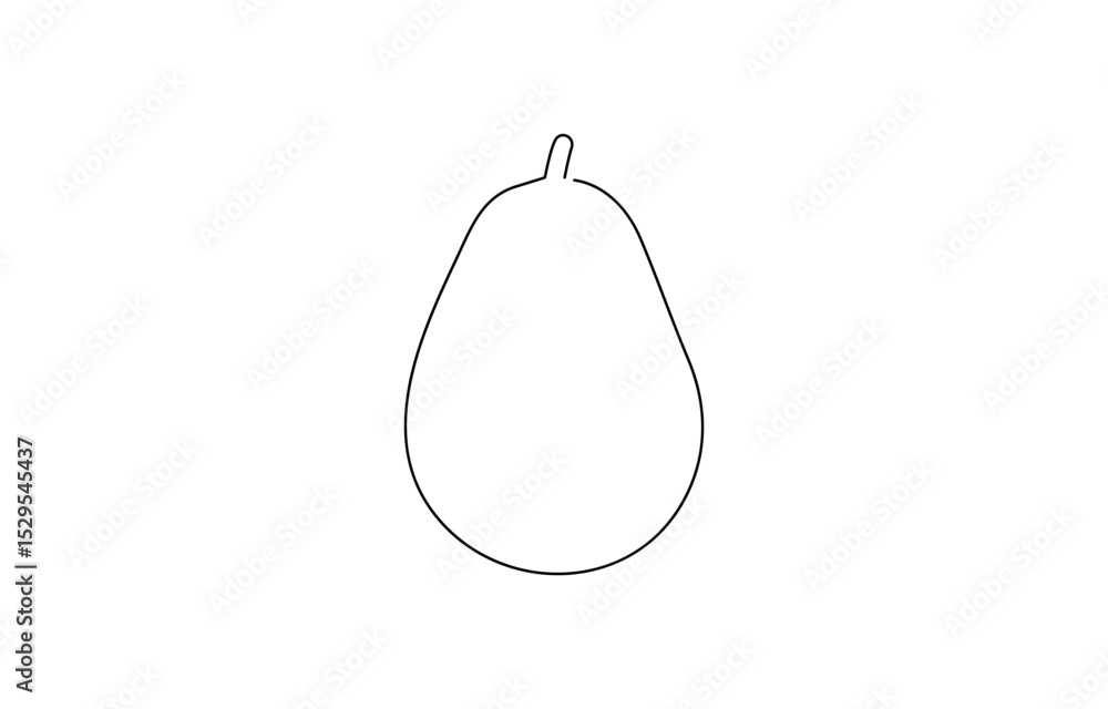 Poster avocado one line icon. one line drawing background. continuous line drawing of avocado. vector illus