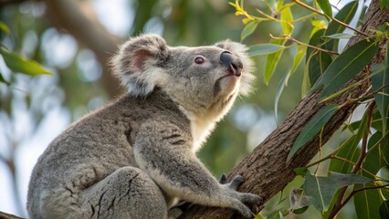 Fototapeta premium Koala perched on a tree