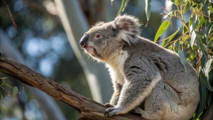 Obraz premium Koala perched on a tree