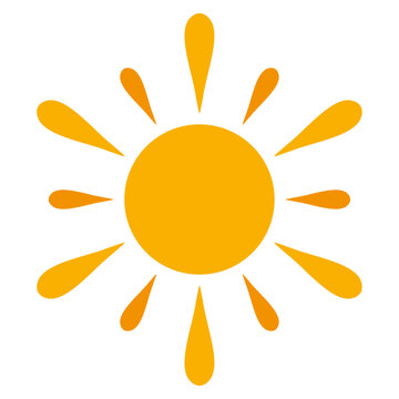 Illustration soleil jaune, couleur d'&eacute;t&eacute;, inspiration dessin anim&eacute;e, fichier vectoriel