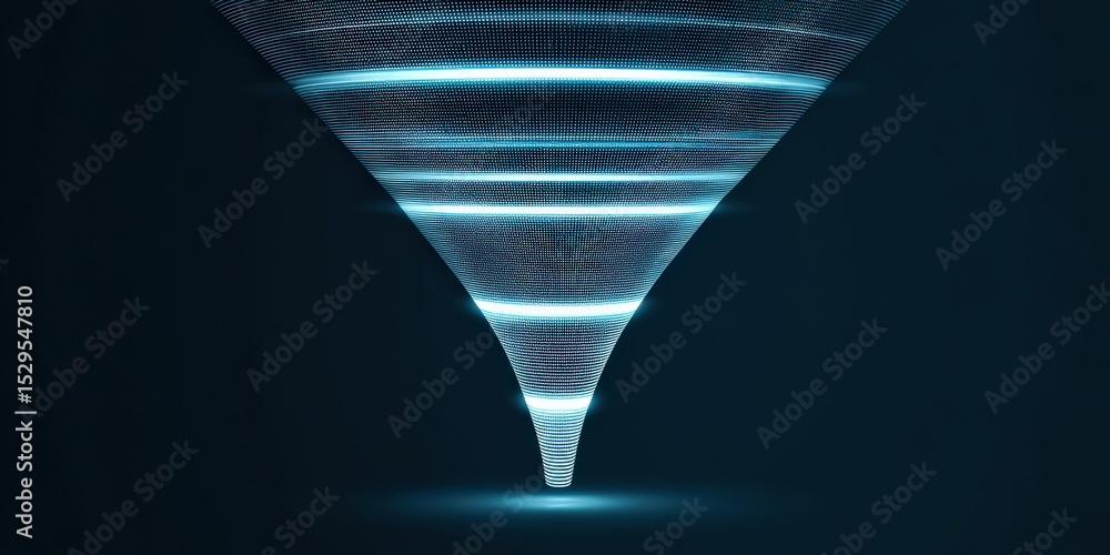 Aufkleber marketing metrics engagement optimization concept. futuristic digital vortex with glowing lines in a