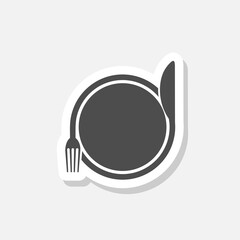 Restaurant food icon sticker isolated on gray background