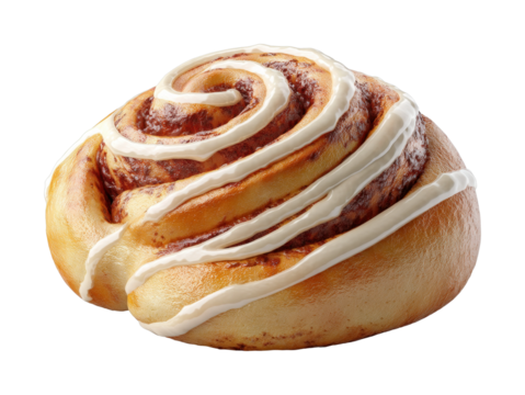 PNG Delicious cinnamon roll with cream icing