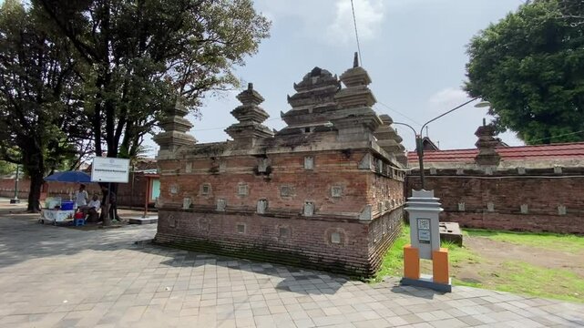 The atmosphere at the Mataram Grand Mosque complex in Kotagede, Yogyakarta, Indonesia during sunny weather