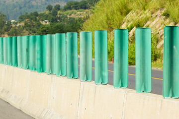 roadside border sport, Roadside metal rail barrier structure which is installed on side of the road...