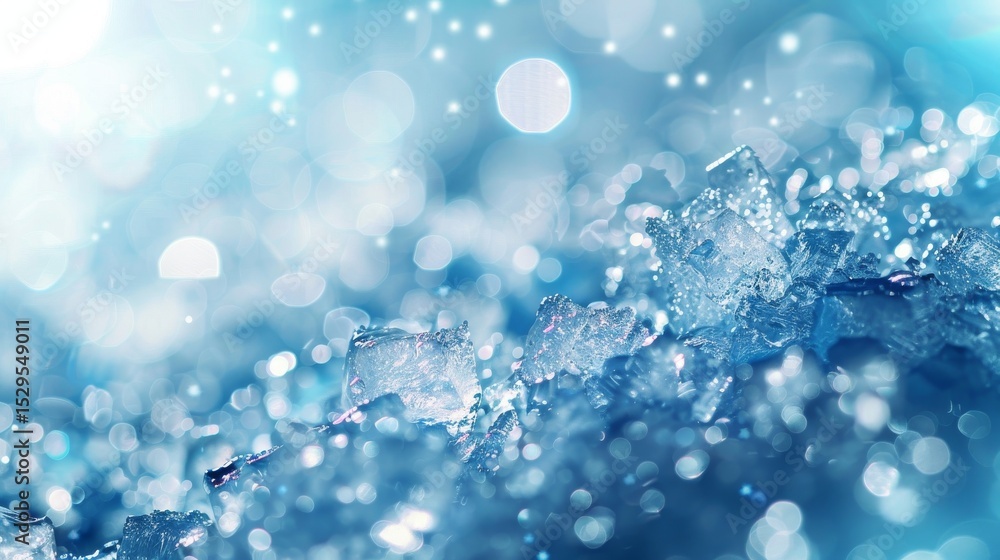 Aufkleber a beautifully abstract image highlighting the intricate textures of ice, contrasted with a dreamy bo