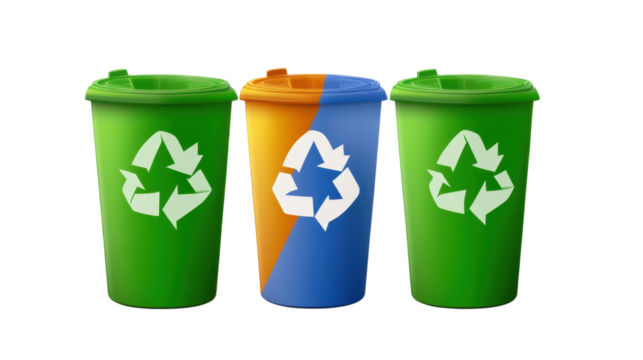Recycling Symbol isolated on transparent png background.