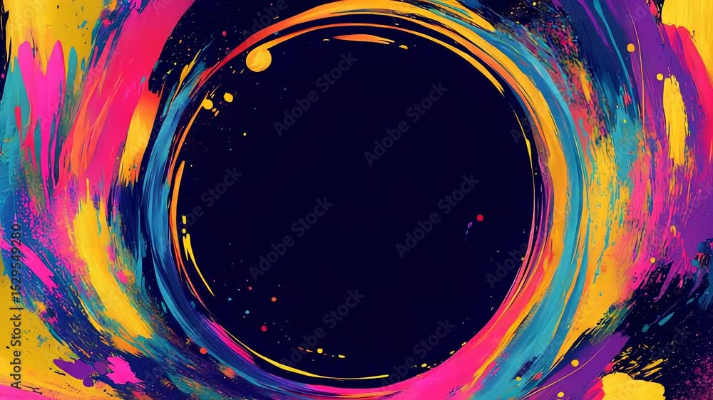Poster abstract colorful paint swirling with copy space for your dynamic content insertion