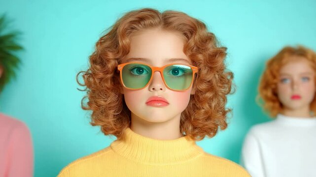 Stylish Girl with Retro Sunglasses
