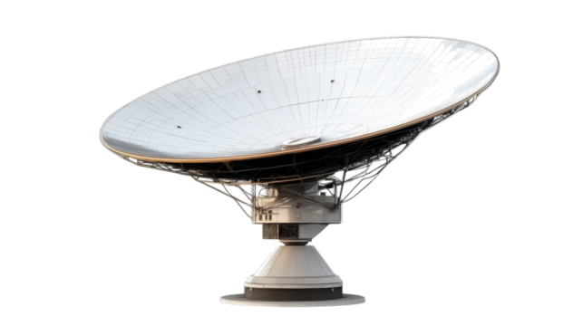 Satellite Dish isolated on transparent png background.