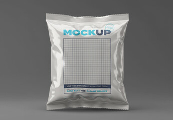 White Square Sealed Bag Packaging Mockup