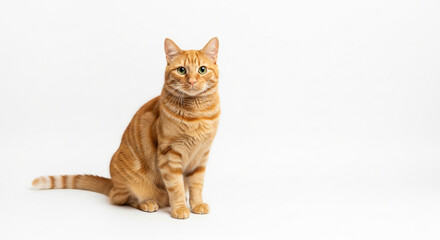 Fototapeta premium orange cat on a white background