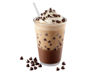 Chocolate Chip Frappuccino isolated on transparent png background.