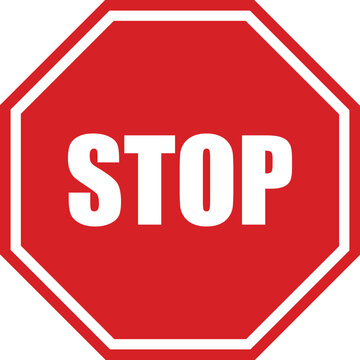 Red Stop Sign Vector &ndash; Octagonal Traffic Warning Symbol with Bold Text.
High-quality vector illustration of a classic red stop sign in an octagonal shape with bold white lettering. 