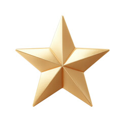 Obraz premium PNG Golden five-pointed star with smooth textured surfaces