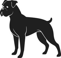 Boxer dog silhouette muscular and loyal breed known for strength and agility