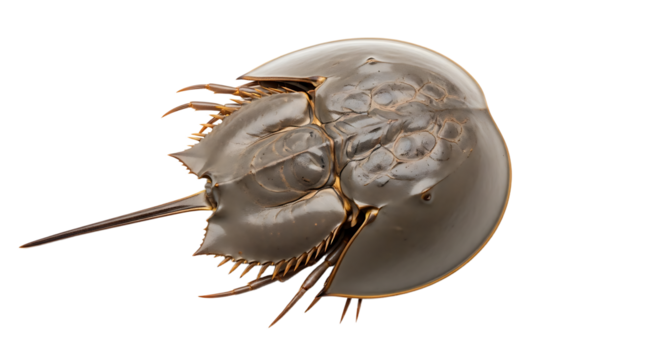 Detailed Top View of a Horseshoe Crabs Unique Anatomy