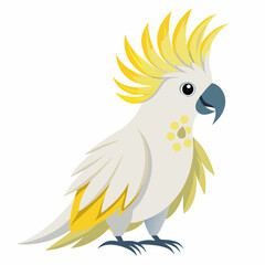 Fototapeta premium Vector illustration of a cockatoo bird perched on a branch isolated on a clean white background