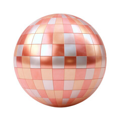 Obraz premium PNG Metallic spherical disco ball with checkerboard pattern