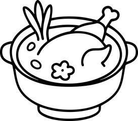 삼계탕 한국 음식 아이콘 한식