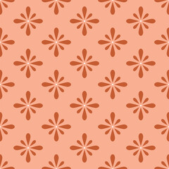 Vector abstract pattern with orange decorative elements in the form of stylized flowers