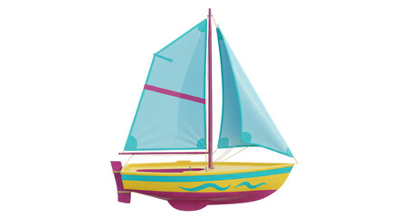 Isolated Toy Sailboat
