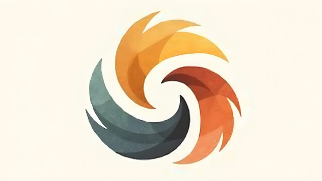 Abstract Geomatic Shape swirl spiral motion texture flower botanical outline energy logo symbol company business icon decorative bundle circle leaf fire water bird wing retro style