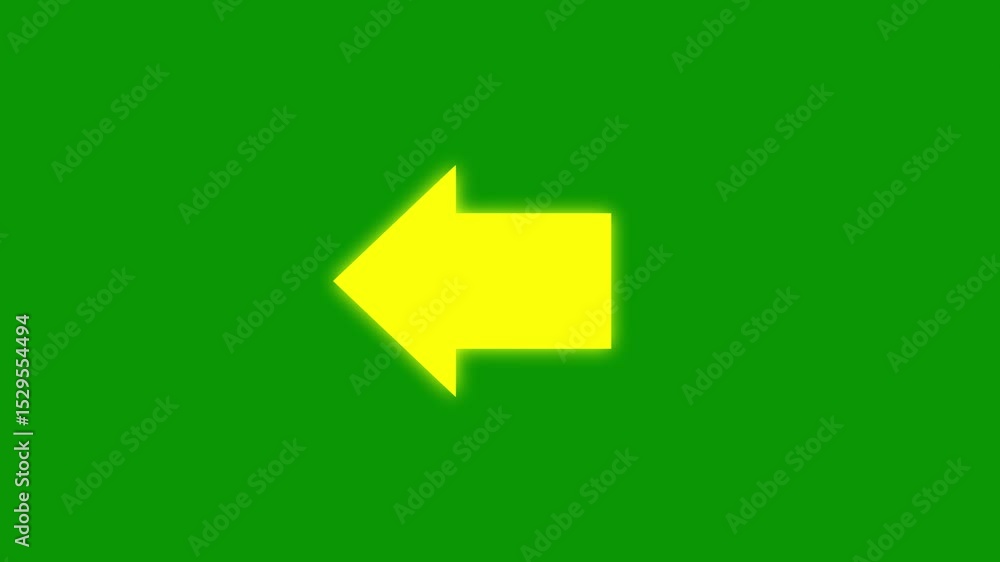 Poster left arrow animation on green background. direction arrow icon motion. arrow isolated. swipe left po