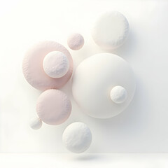 Floating Spheres Abstract Background Pink and White 3d Render
