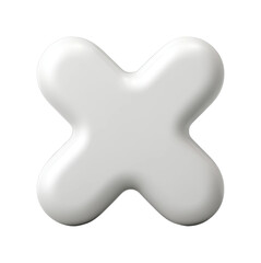 Fototapeta premium PNG Abstract white 3d shape with rounded edges on black