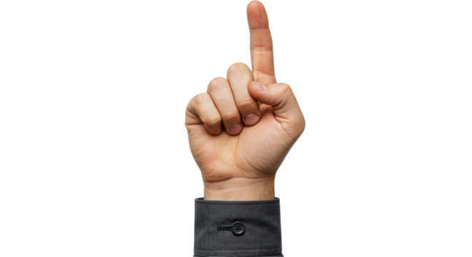Isolated Hand with Index Finger Pointing Up