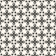 Abstract simple floral gothic style seamless pattern. Elegant minimal monochrome stylish background. Perfect for textile, wallpaper and fabrics.