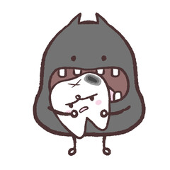 	歯を溶かす虫歯菌のイラスト