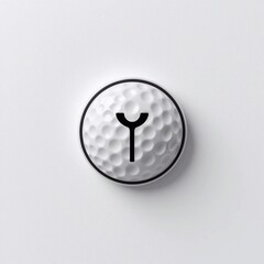 A golf ball marker, simple design, on a white background, minimalist, clean lines, high resolution, photorealistic.