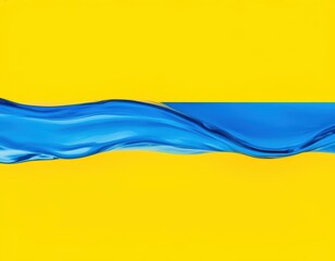 A single sharp blue line cleanly separating a bright yellow background into two parts.