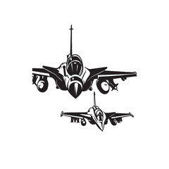 silhouette image of a fighter jet with a transparent background