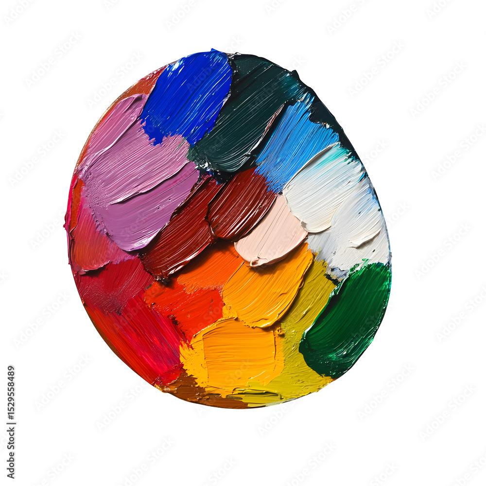 Aufkleber a hyper-realistic artist color palette perfect side profile view isolated on pure white background s